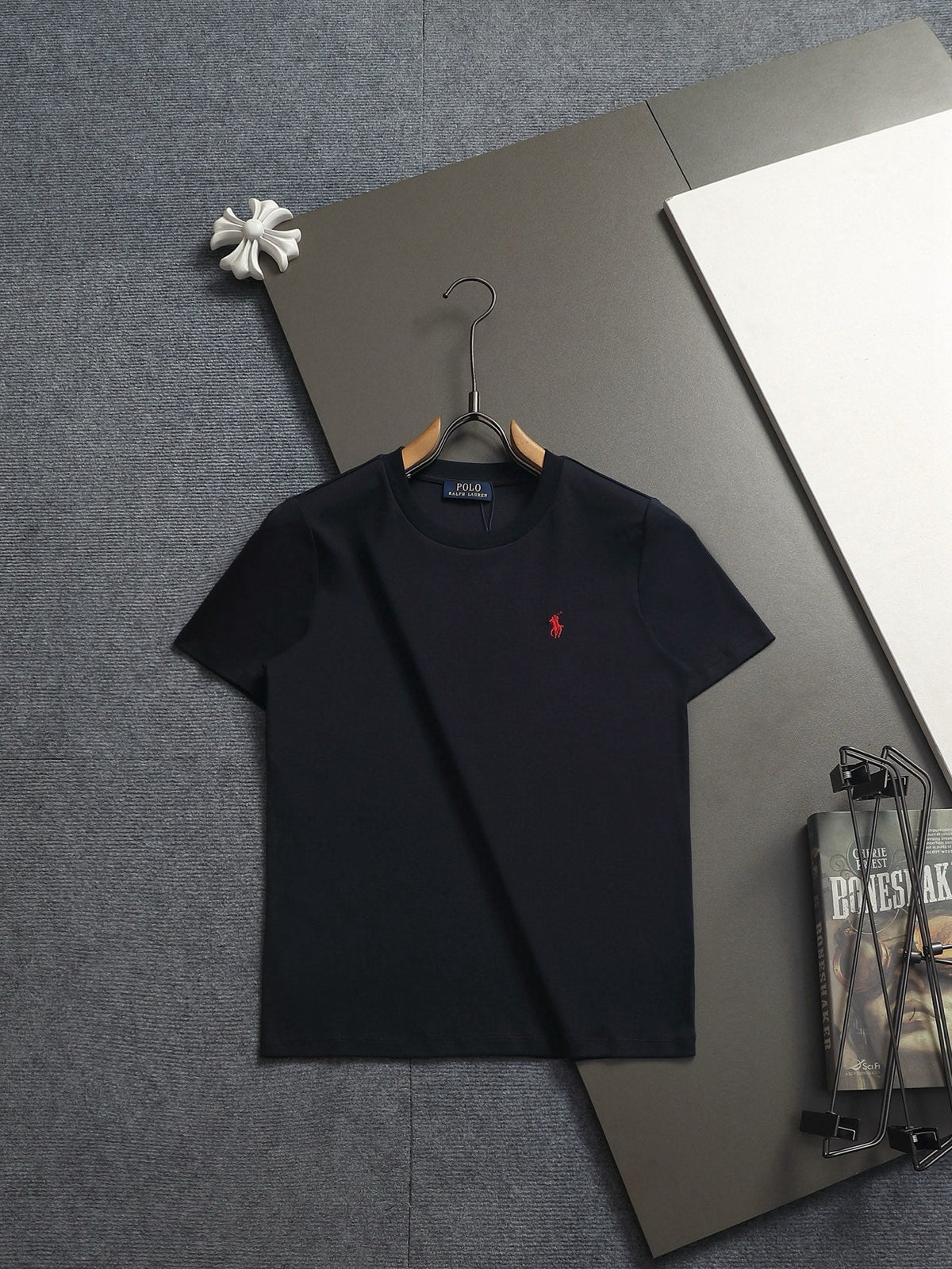 Ralph Lauren Men's Crew‑Neck Short‑Sleeve T‑Shirt With Black Pony Logo