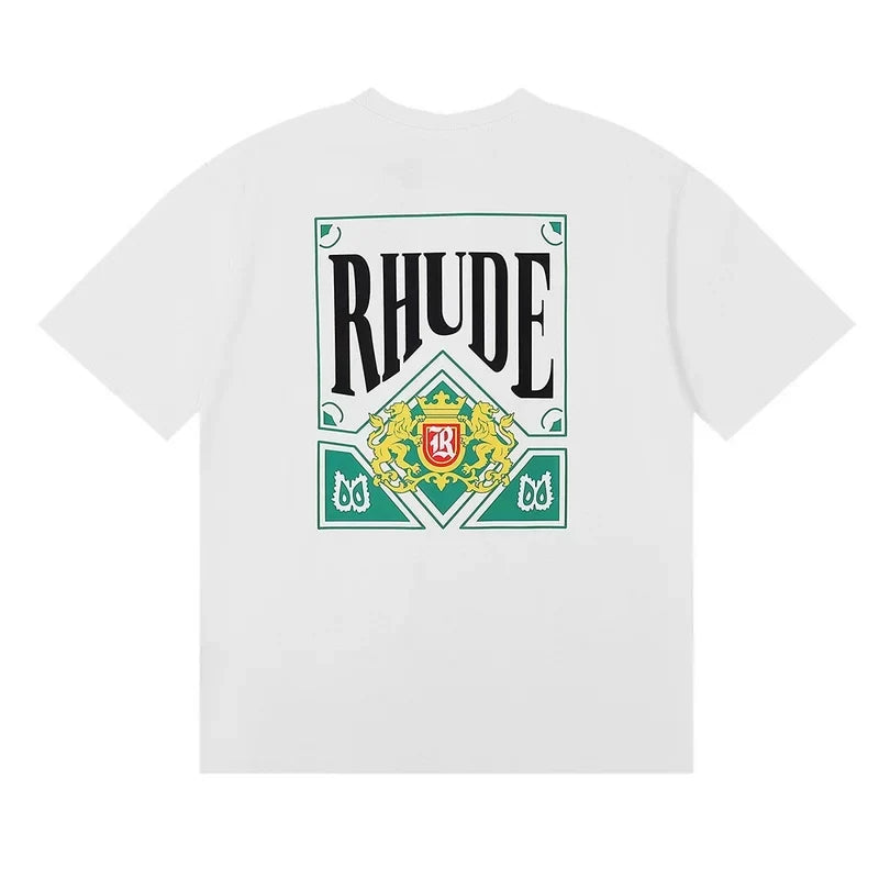 Rhude Men Royal Crest Graphic Street T‑Shirt