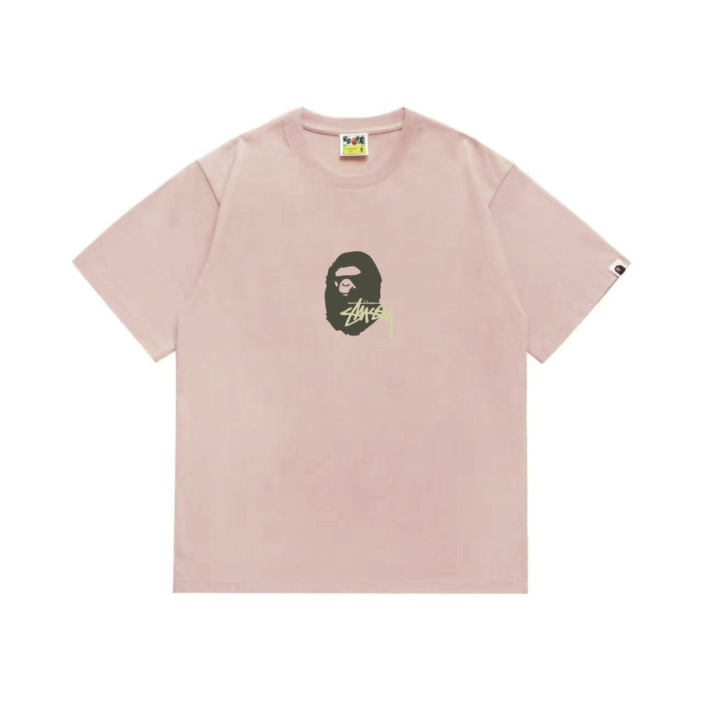 BAPE Olive & Gold Ape Wordmark Graphic T-Shirt