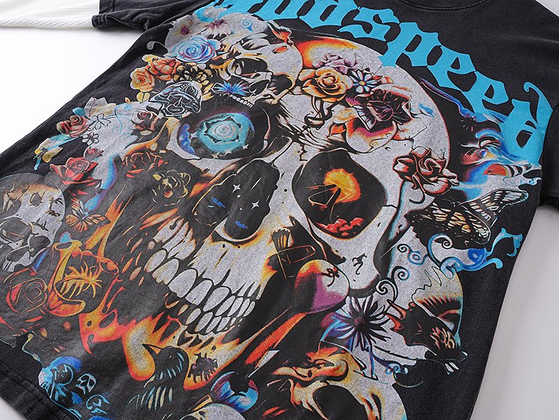 Godspeed Skull Floral Layered-Look Long-Sleeve T-Shirt