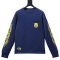 Chrome Hearts Navy & Yellow Dagger Logo Longsleeve T-Shirt