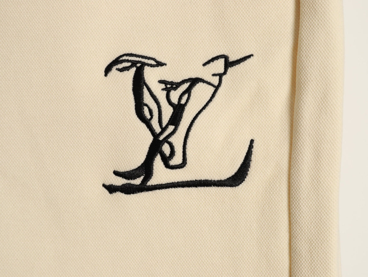 Louis Vuitton Dual-Logo Drawstring Shorts - Cream